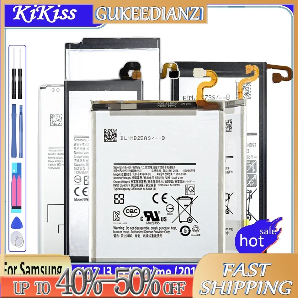 Battery For Samsung Galaxy A3 A5 A6 A7 A8 A9 Plus/J1 J2 J3 J5 J7 Prime (2015 2016 2017 2018) SM A510 A510F A510A EB-BA510ABE