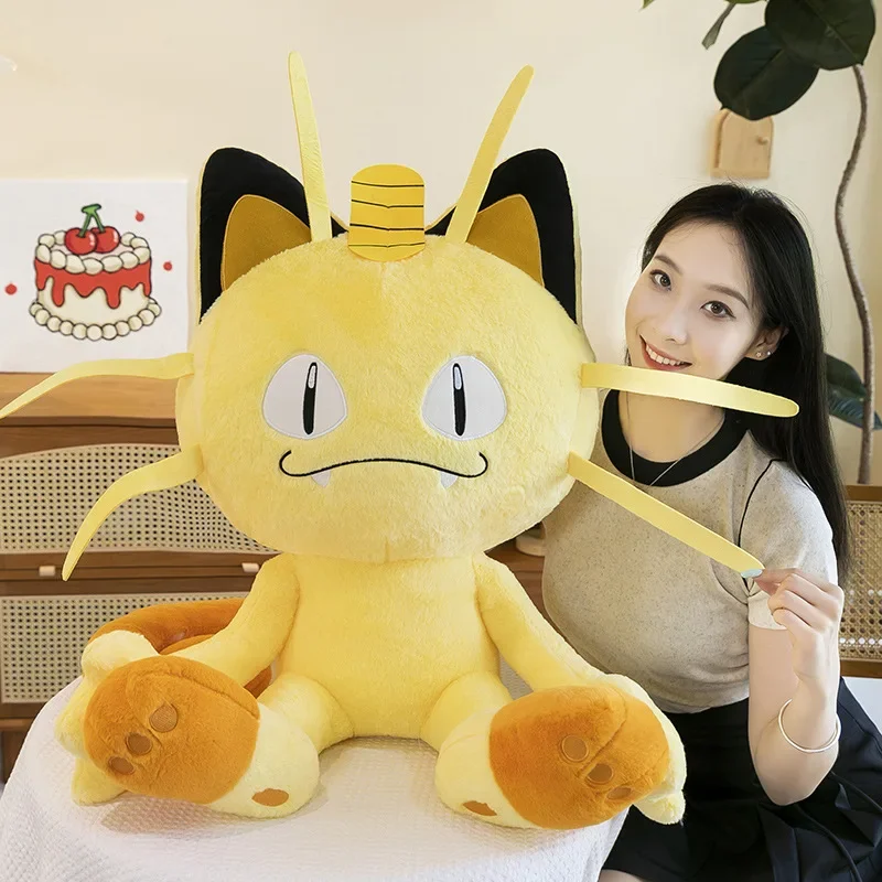 35/70cm Meowth Pokemon Plush Toys Large Anime Doll Cute Pillow Cartoon Giant Pokémon Plushie Stuffed Gift for Kids Christmas