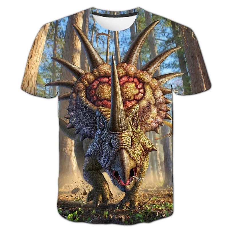 Dinosaur Elephant Graphic T-Shirt For Men Fun Animals 3D Printed Tees Summer Fashion Round Neck Tops Loose Short Sleeve T Shirts