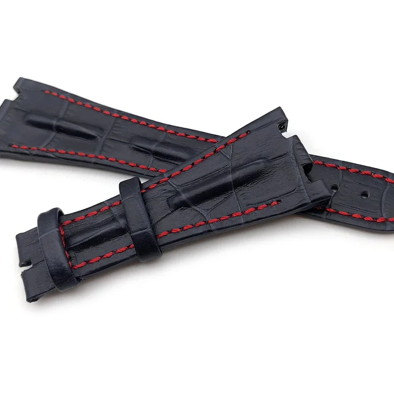 Leather watch strap for Audemars Piguet Royal Oak Ap26470 15703 soft comfortable waterproof sweat-proof notch folding buckle28mm