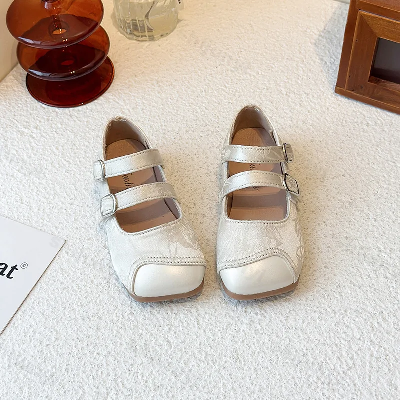 

Children Leather Shoes 2025 Autumn Girls Princess Dress Shoes Fashion Korean Style Soft Bottom Anti-slippery Toddler Flat Shoes
