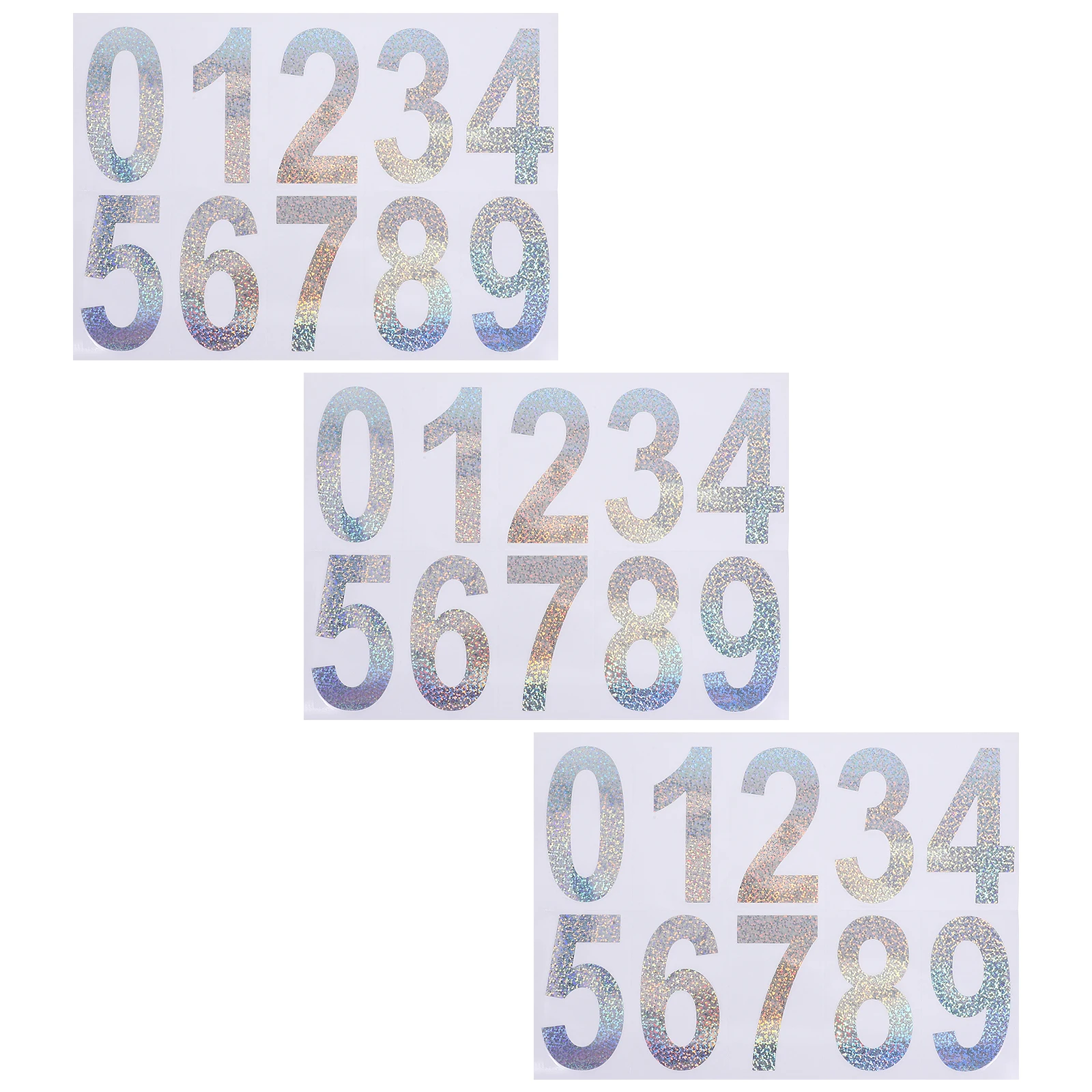 

3 Sheets Reflective Digital Labels Numbers Stickers Decals PVC Heat Resistance Waterproof Mailbox Garden Outdoor Address House