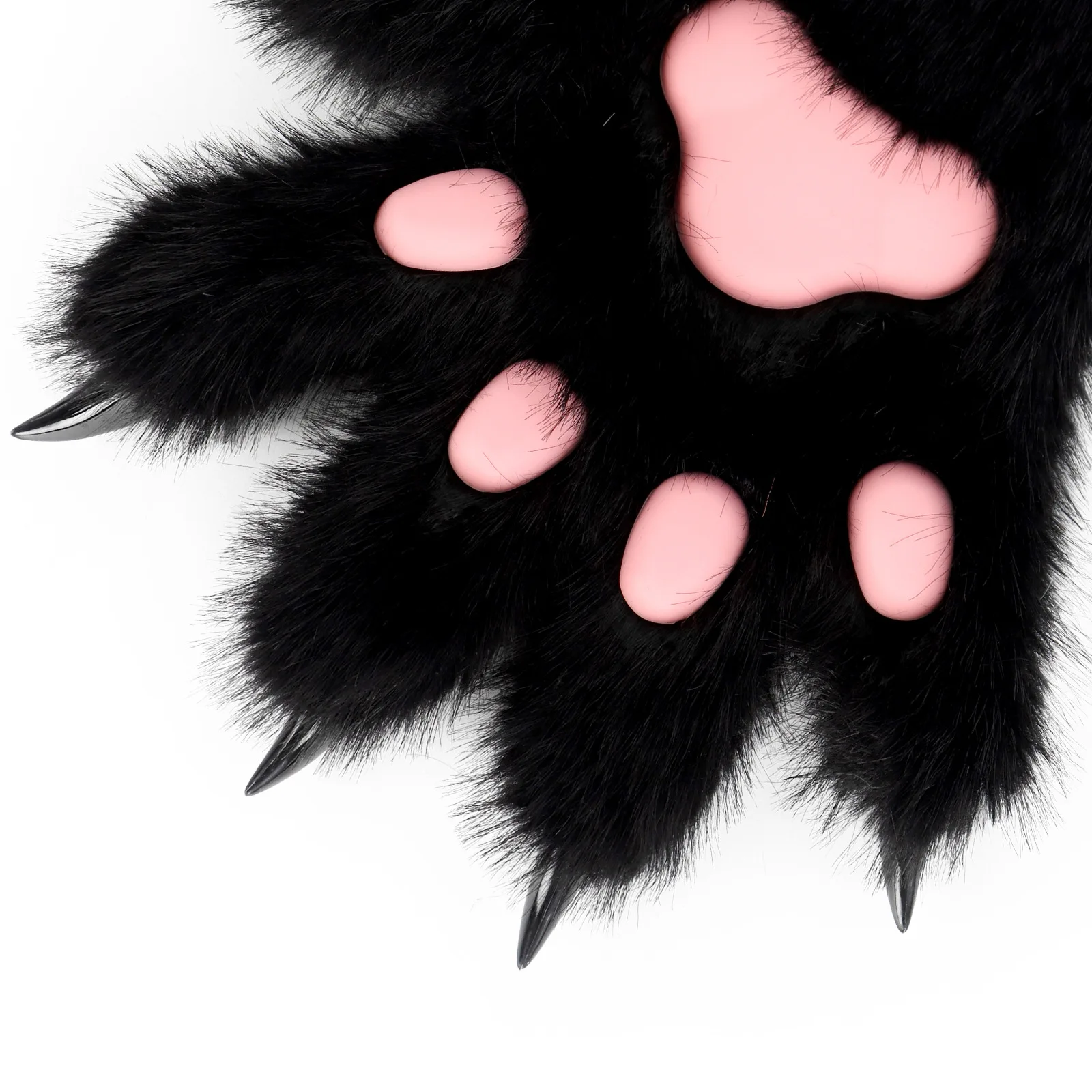 Furry Fur Cat Wolf Fox Dog Paws Claws Cosplay Gloves Mittens Hands Costume Cosplay Kig Prop Halloween Christmas for Kids Gift