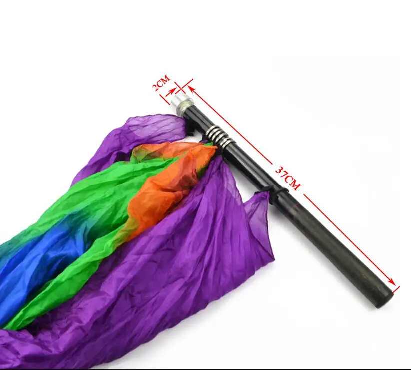 Produkcja jedwabiu RainBow (1,9 m * 1,4 m) magiczne sztuczki sceniczne wielokolorowe flagi produkcyjne sztuczki akcesoria do dowolnego rekwizytu końcowego pokazu