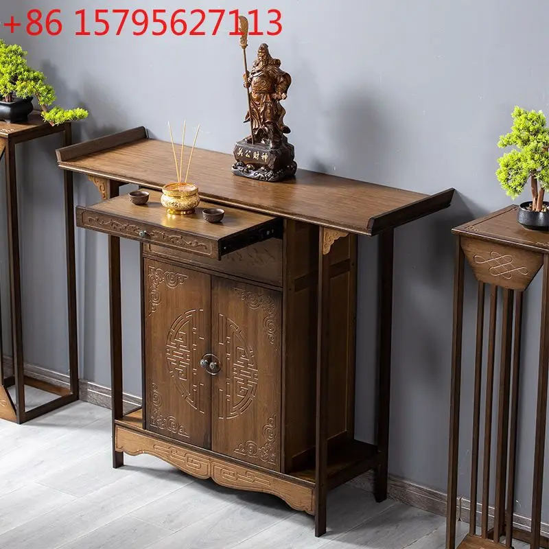 

Стол для подноса из массива дерева, буддийская платформа, бытовой буддийский стол, простой подсвечник, шкафчик для благовоний, китайский алтарный поднос