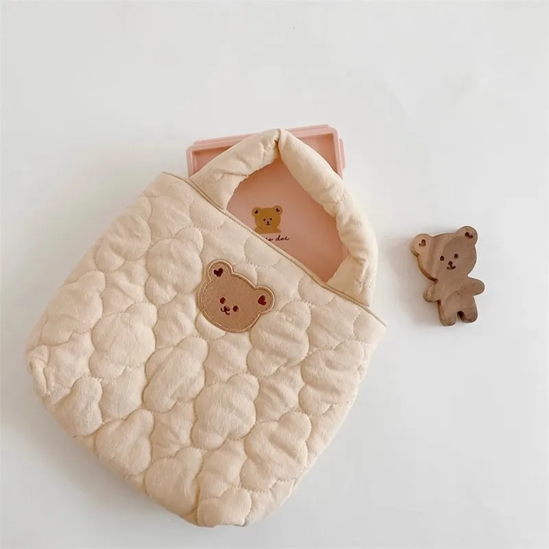 Korean Ins Mommy Bag Cute Bear Lunch Bag Portable Baby Diaper Pouch Organizer for The Nursery Storage Bags Children's Handbag