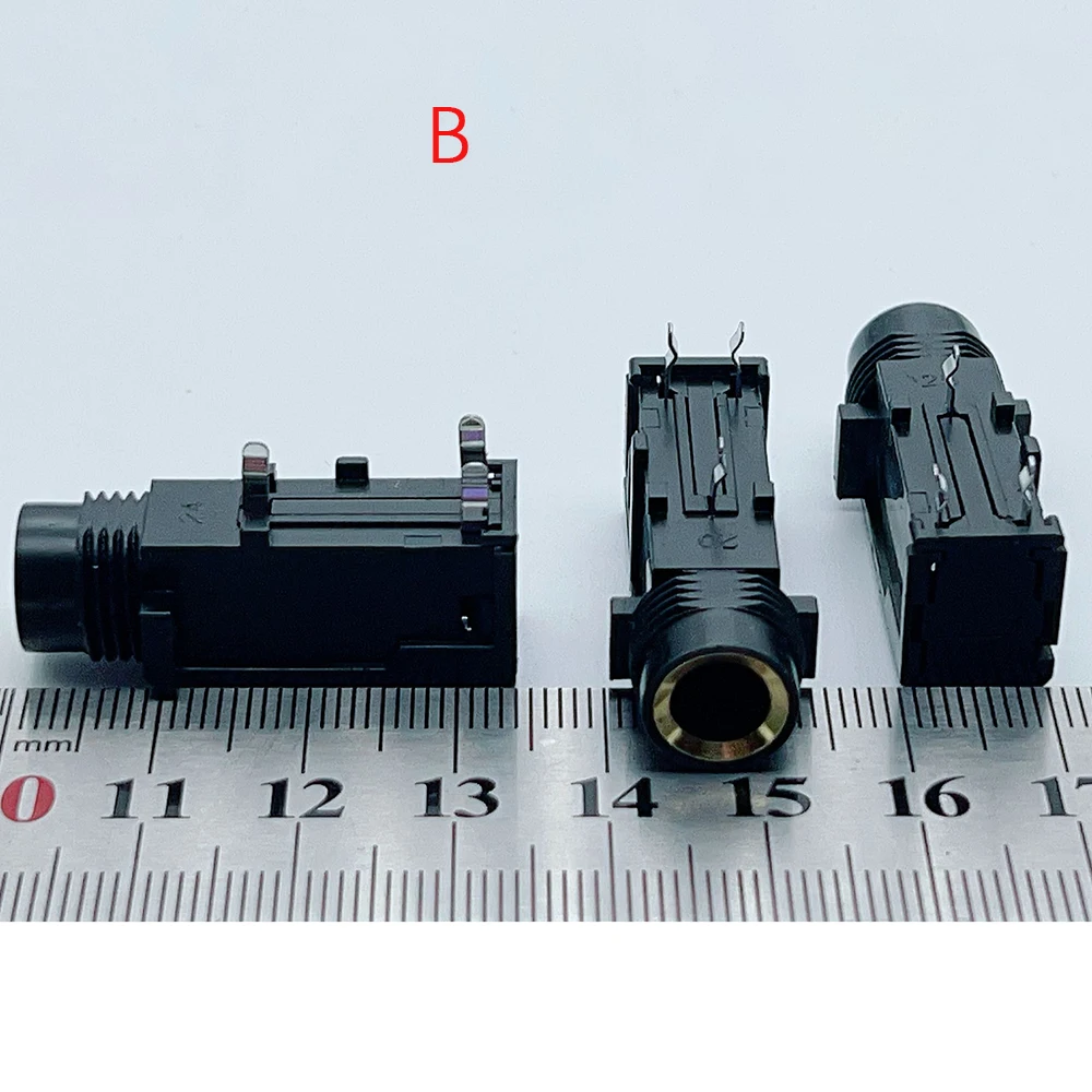 6,35mm 1/4 Zoll Audio-Buchse 6,35 Muttern PCB-Lötbuchse 3-Pin Zentriert Offset 4-Pin Gold Silber Mikrofonbuchse – Detail 3