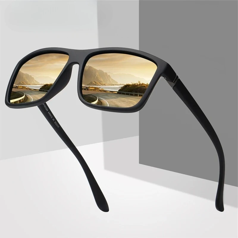 Luxuriöse Quadratische Vintage Polarisierte Sonnenbrille für Herren und Damen Mode Klettern Fahren Blendschutz Sonnenbrille Herren Eyewear UV400