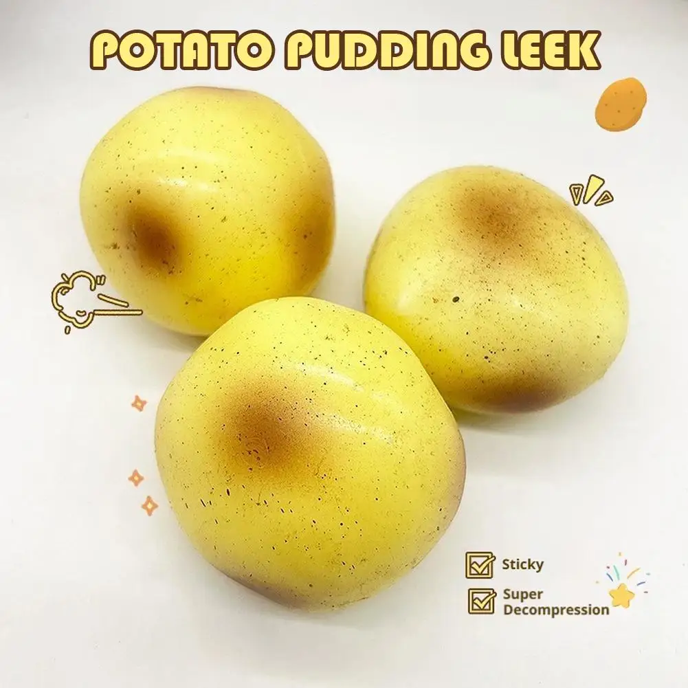 Jouet Squishy Pomme de Terre Fluide à Remontée Lente, Balle Anti-Stress Réaliste en Forme de Fruit, Cadeau de Décompression pour Enfants et Adultes, Soulagement de l'Anxiété ﻿