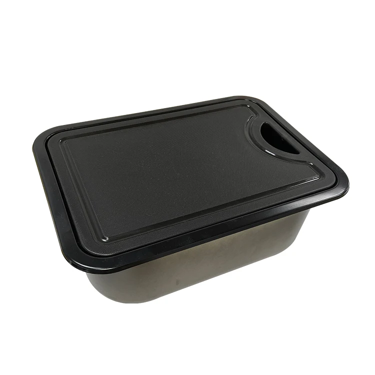 Round Black Kitchen Sink 304 Stainless Steel Countertop Single Bowl RV Sink for Motorhome RV Caravan Camper Yacht Boat