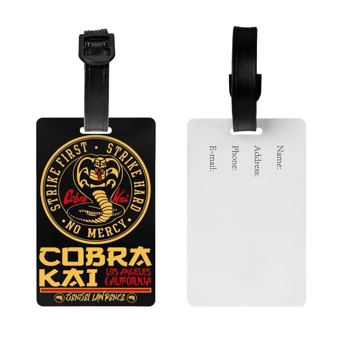 Cobra Kai De Karate Kid Bagagelabel Privacybescherming Karate Kid Hard Geen Genade Bagagelabels Reistas Labels Koffer