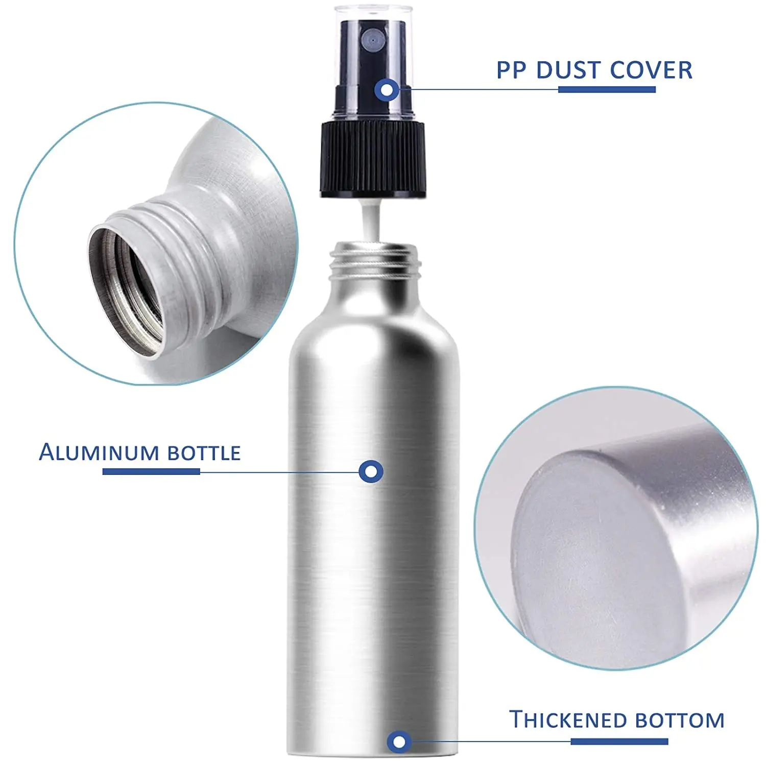 1 Stuks 30Ml-120Ml Aluminium Lege Spuitfles Cosmetische Fles Lege Mini Metalen Verstuiver Flessen Reizen Grootte Voor Parfum Opslag