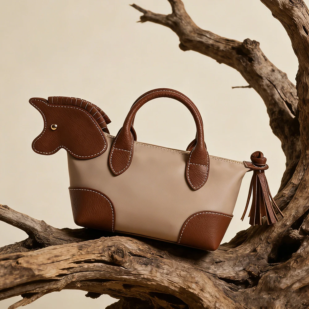 

2026 New Creative Horse Shaped Handbags for Women Funny Animal Design Crossbody Bag Cute Pony Shoulder Bag with Tassel Ladies