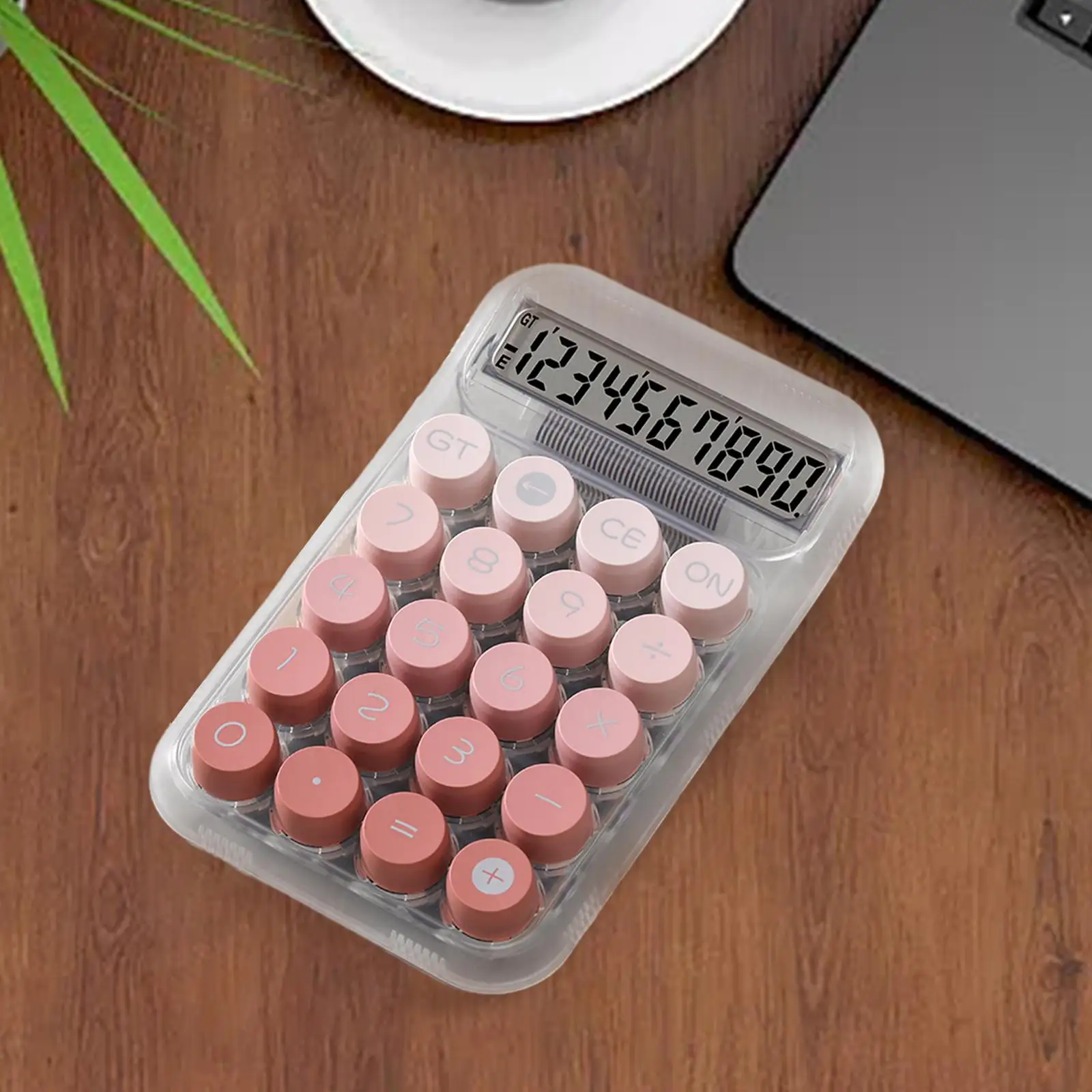 Mechanical Keyboard Calculator Clear Handheld,Easy to Read with Display Desk Calculator for Daily And Basic