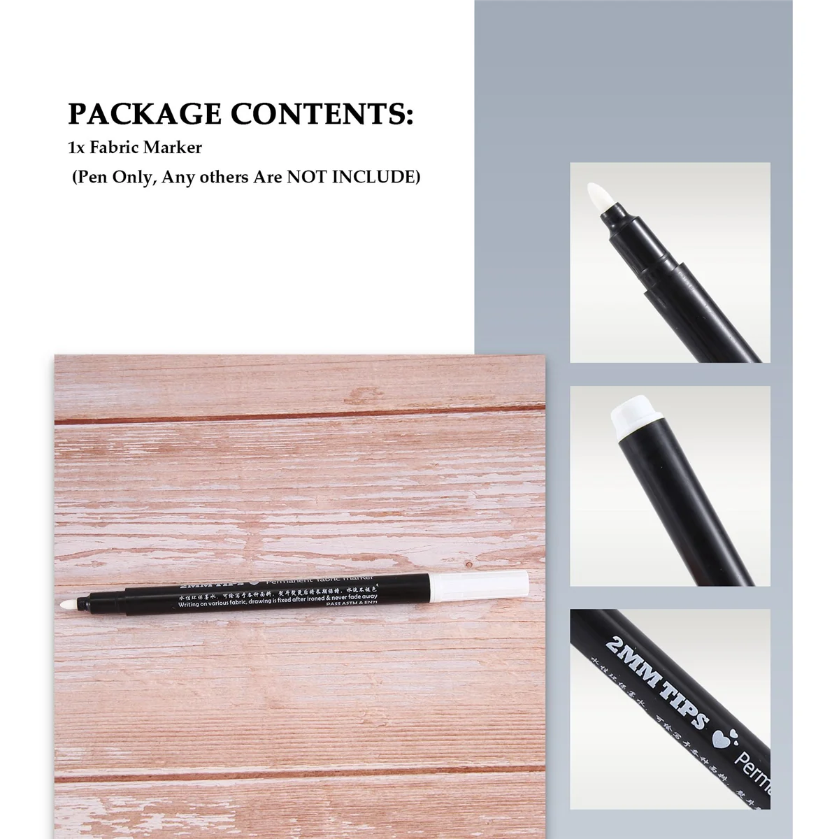 AAAE 1 x 패브릭 마커 펜 DIY 섬유 의류 티셔츠 신발 화이트 용 영구 색상