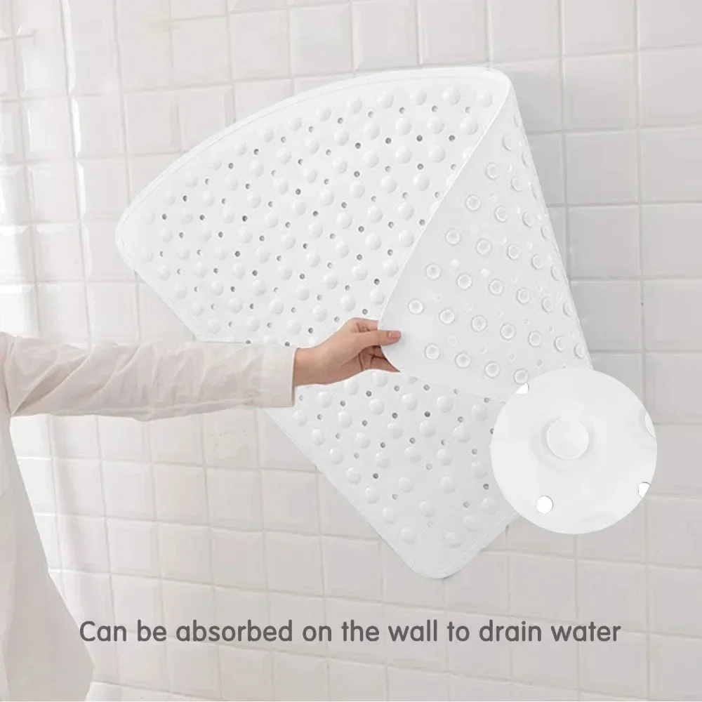 1 قطعة حصيرة دش كونر غير قابلة للانزلاق للحمام مع أكواب شفط ، 21x21 بوصة آمنة بولي كلوريد الفينيل حمام حصيرة حوض الاستحمام البساط اكسسوارات الديكور الحمام