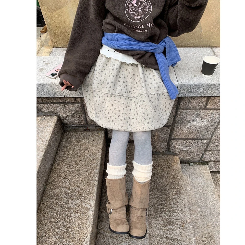 

ZHISILAO New Floral A-line Min Skirts Women Vintage Y2k Casual High Waist Skirts Autumn Winter 2025