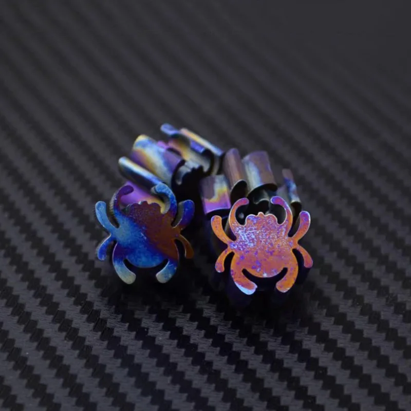 New Titanium Alloy Spider Knife Lanyard Bead Paracord Necklace Pendant Zipper Pull EDC Accessory