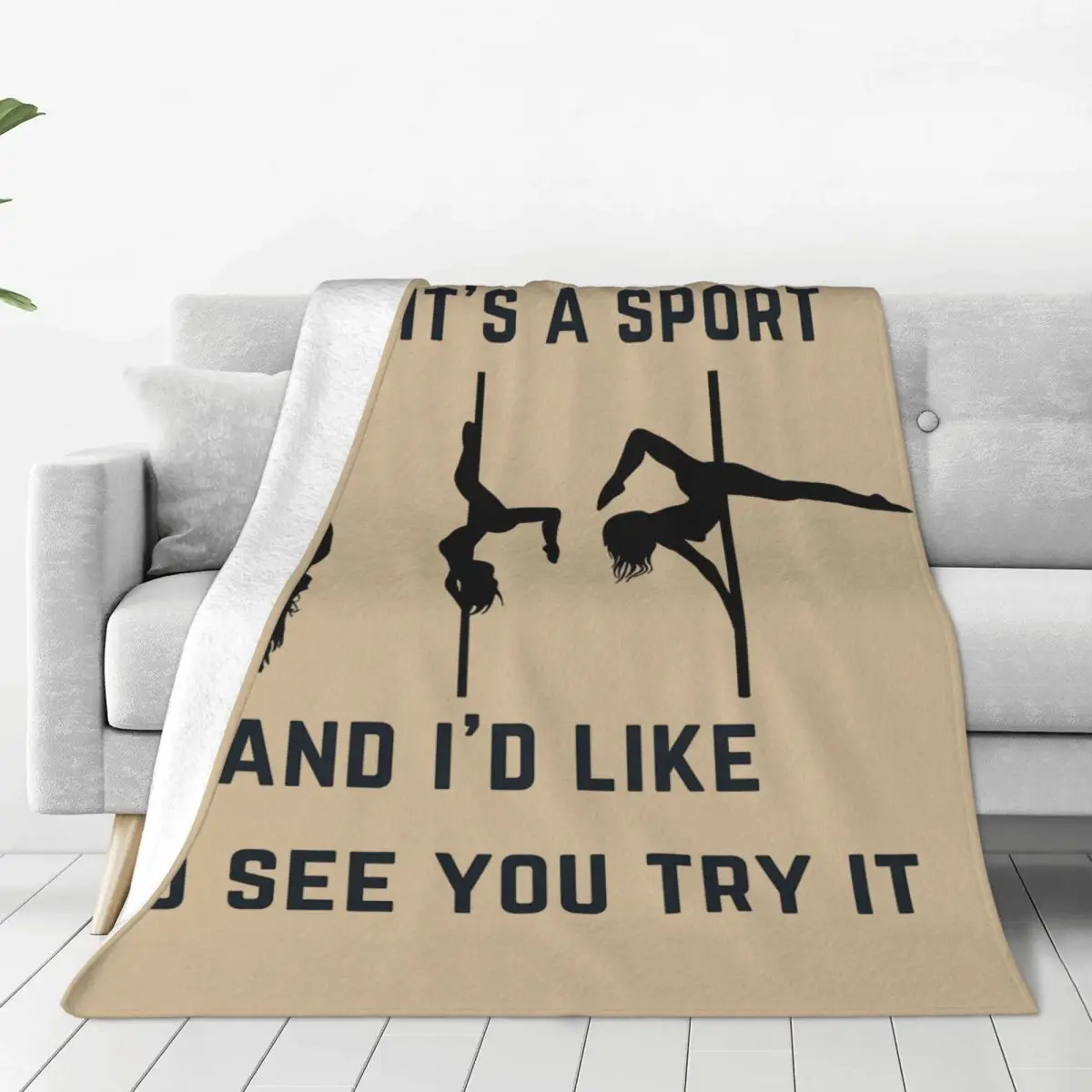 Yes, It's A Sport - Pole Dance Design Blanket Soft Warm Flannel Throw Blanket Plush for Bed Living room Picnic Travel Home Sofa