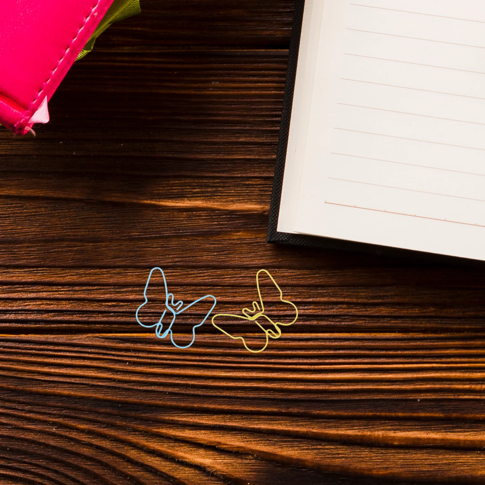 60pcs Creative Colorful Paper Clips Butterfly Shape Metal Multicolor Binder Clips For Office School Stationery File Organization