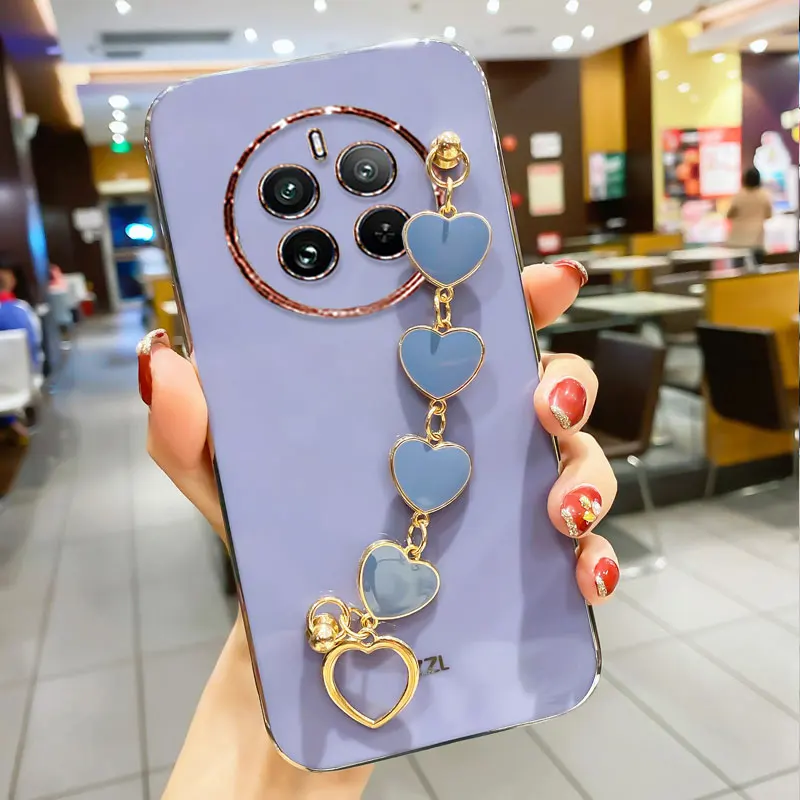 Loveสายรัดข้อมือสําหรับRealme12 5GชุบกันกระแทกสําหรับRealme 12 11 13 14 Pro Plus Reno10 13 Pro Protectorน่ารักกรณี