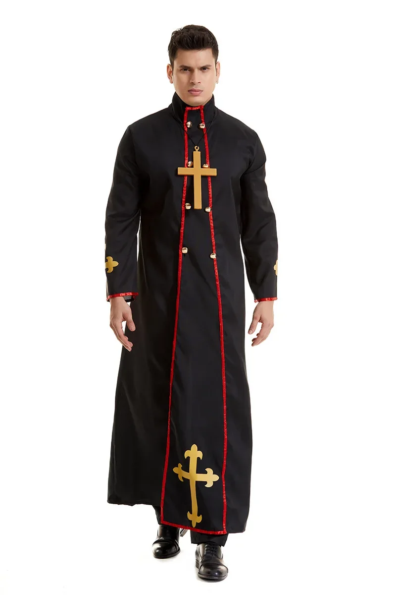 Cosplay Halloween Scary Evil Priest Costumes Minister of Death Adult Purim Carnival Ghost Fancy Dress Up Party Disfraz Hombre