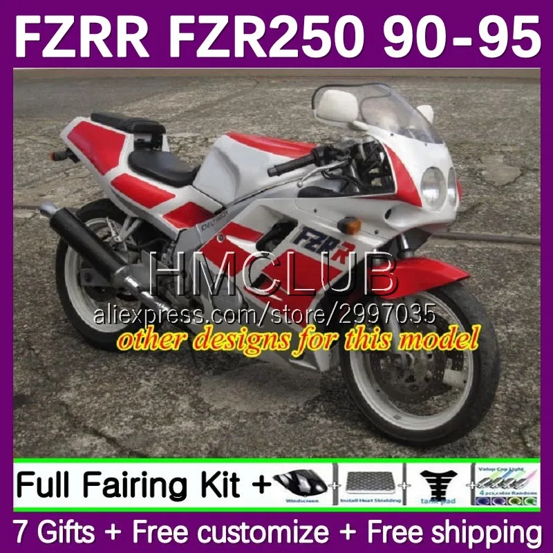 Fairing For YAMAHA FZR250R FZRR FZR 250 250R 152No.23 FZR250 90 91 92 93 94 95 FZRR250 1990 1991 992 1993 1994 1995 Red White