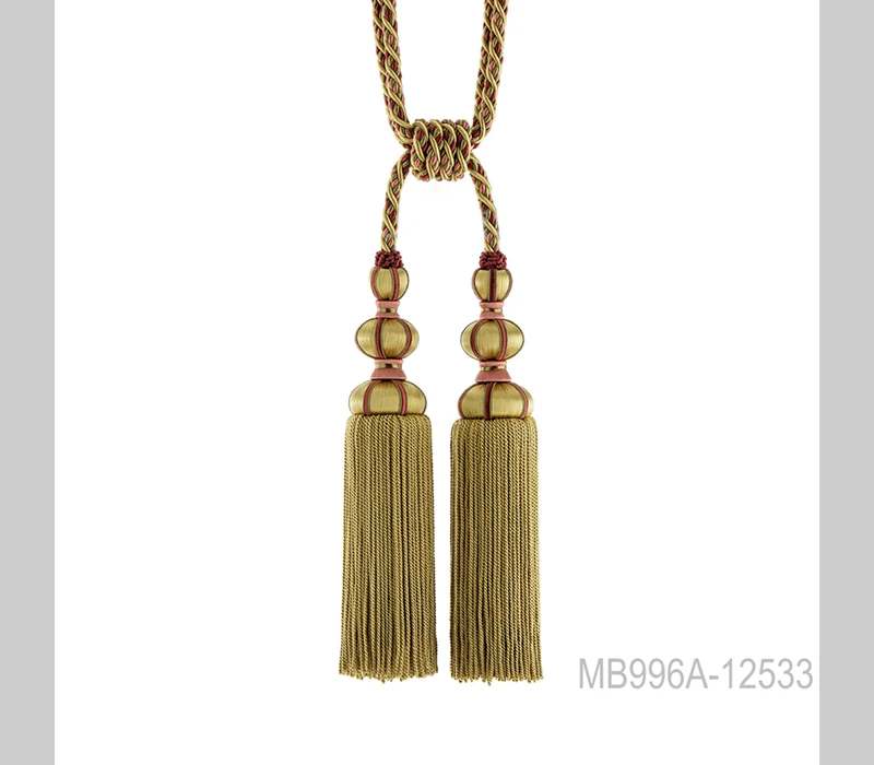 Classical Curtain Clips Double Big Tassel Curtain Tieback Rope Strap Home Accessories Hanging Spike Hooks for Curtains Decor