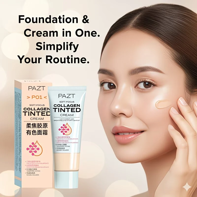 Soft Scorched Collagen Colored Face Cream, Durable Waterproof, Suitable for All Skin Types, Creating a Natural Look