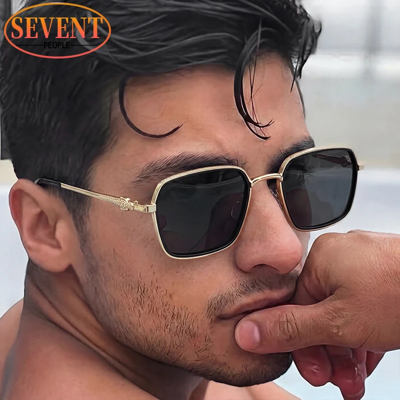 

Vintage Oversized Square Sunglasses Men Big 2026 Luxury Designer Classic Metal Punk Hip Hop Sun Glasses Retro Driving Shades