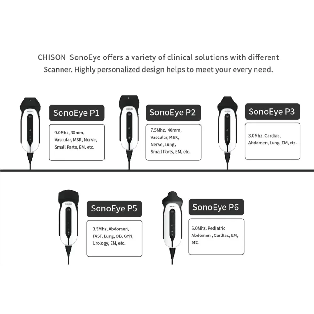 Chison Sonoeye P5 Ultrasound scanne Portable Convex/Linear/Cardiac Ultrasound Probe for Hospital