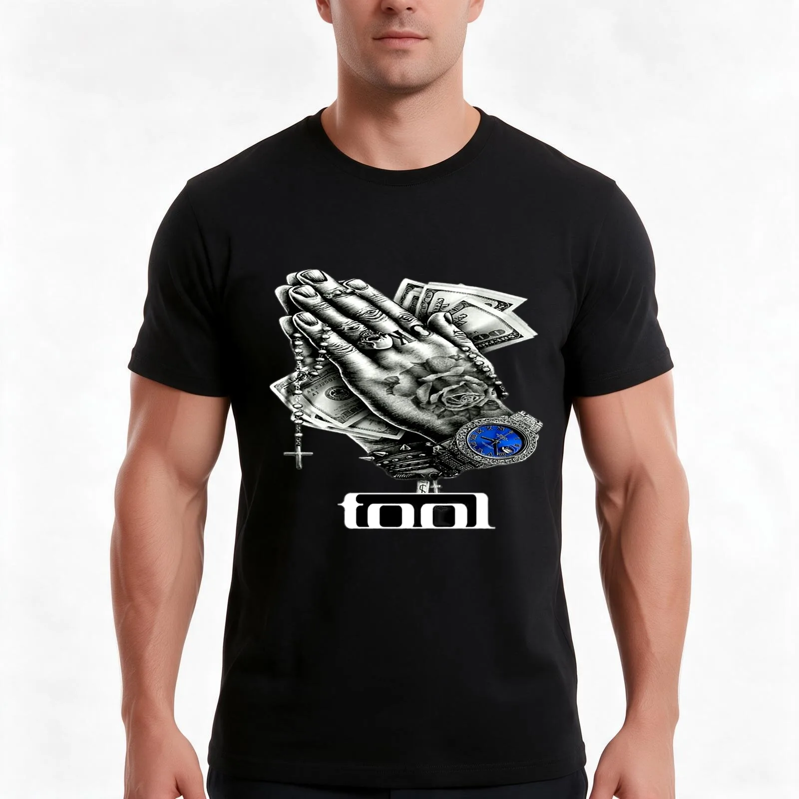 new toolband T-Shirt Summer Casual Cotton Tee Oversized Streetwear Tops Vintage Graphic Print Loose Fit Short Sleeve