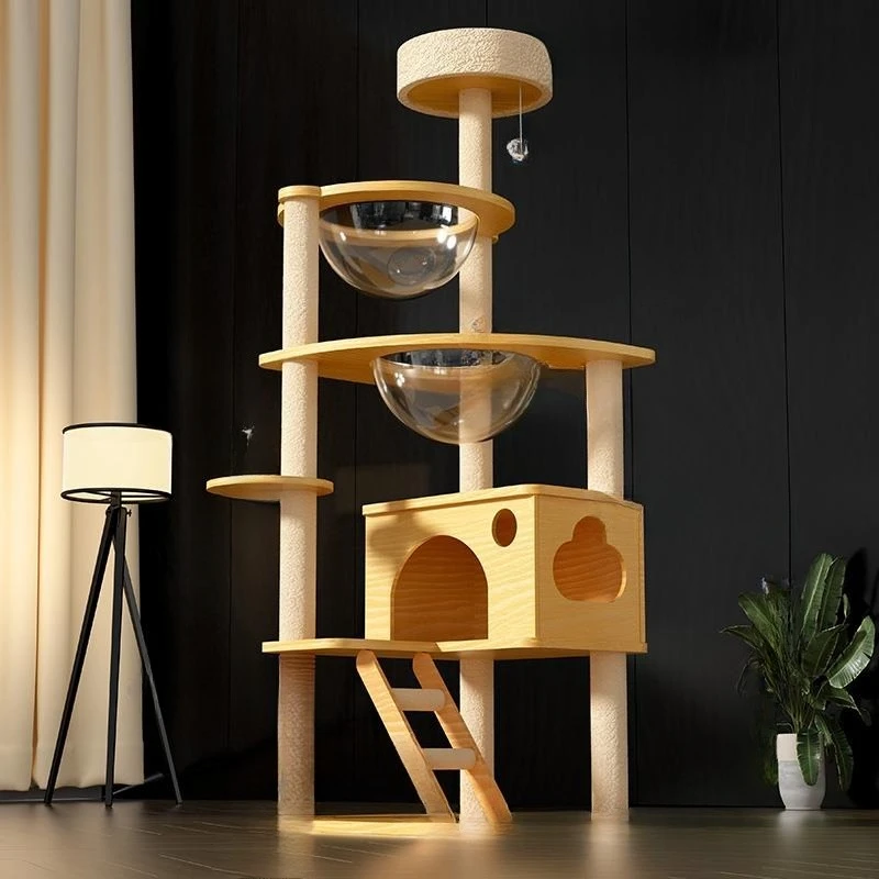 

Cat climbing frame, cat nest, integrated, solid wood, Tongtian pillar, sisal, toys