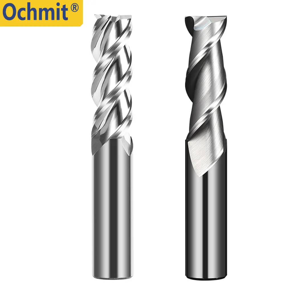 Ochmit  2Flute 3 Flute Non-Ferrous Aluminum Copper Wood Milling Cutter Alloy Carbide Tool Tungsten Steel CNC Lathe End Mill