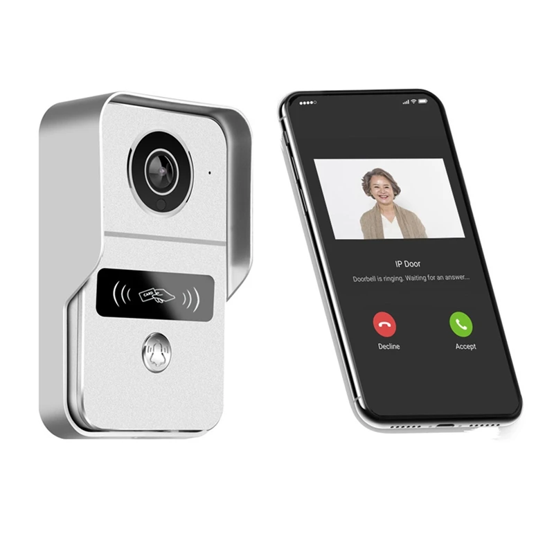 1080P 10 Inch 7 Color Touch Screen Wireless Wifi Video Doorbell Smart TUYA Home Intercom Kit For RFID Access EU Plug