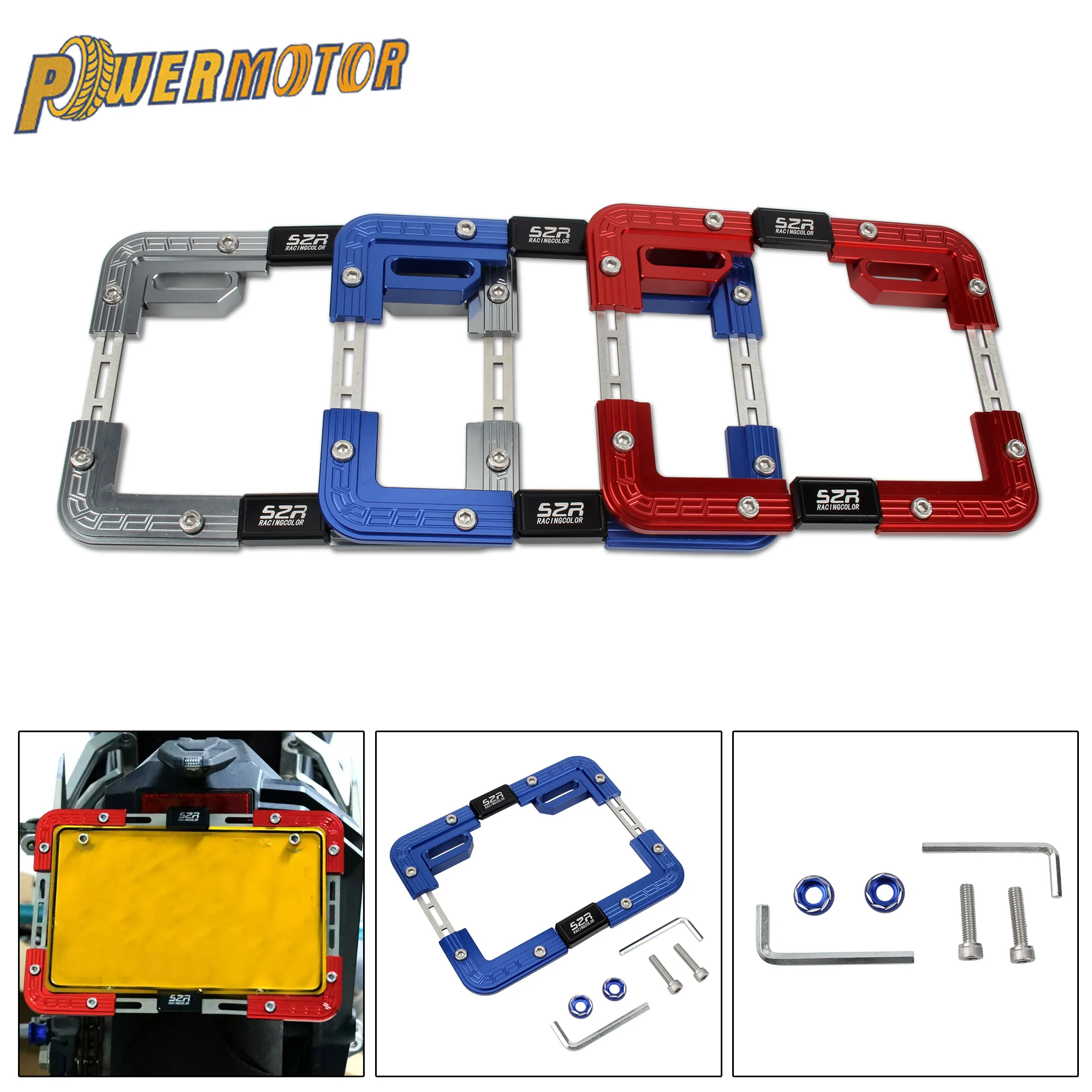 

Universal Motocycle CNC Rear License Plate Moto Tuning Spare Parts Motocross Telescopic License Plate Frame For Honda Suzuki