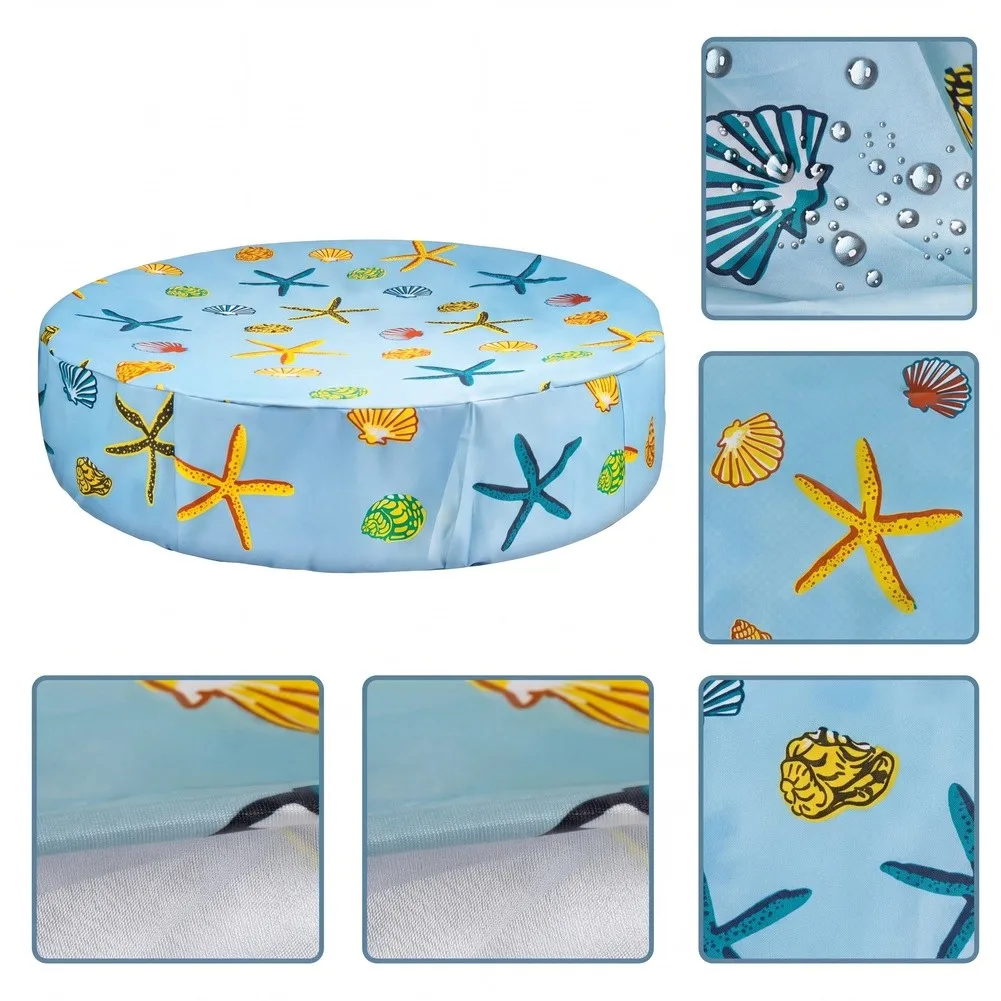 Foldable Dog Pool Lid for 32 Inch or 48 Inch Kiddie Pools - Waterproof Polyester Cover with Drawstring to Prevent Debris Entry