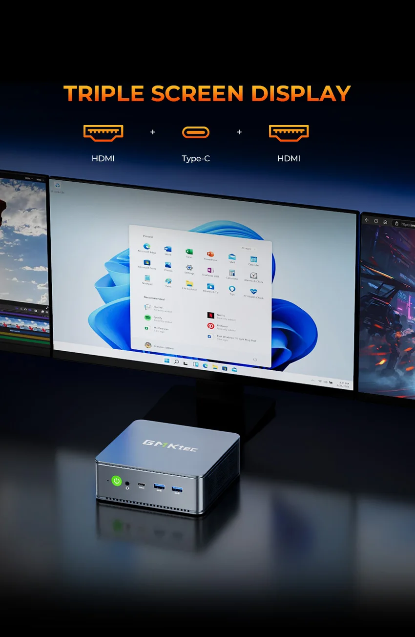 GMKtec Mini PC M6 Ultra Nucbox AMD R5 7640HS 6-core 12-thread DDR5 4800Mhz Pcie 3.0 SSD WIFI 6 BT5.2 Win11 Pro Desktop Gaming PC