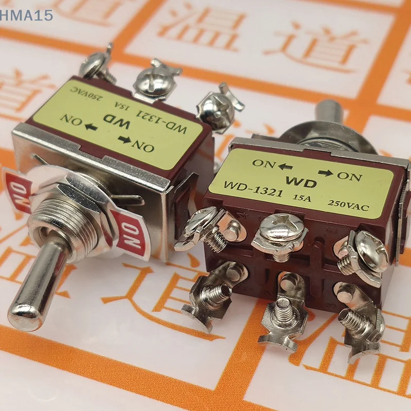 [EL] 2 قطعة E-TEN1321 DPDT 250 فولت 15A 12 مللي متر تبديل التبديل 6 دبوس ON-ON الروك التبديل