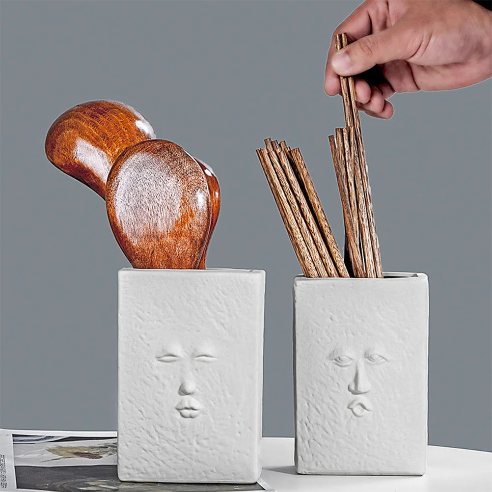 

Ceramic Chopsticks Container Fine Craftsmanship Kitchen Flatware Storage Cage Countertop Organizer Silverware Holder