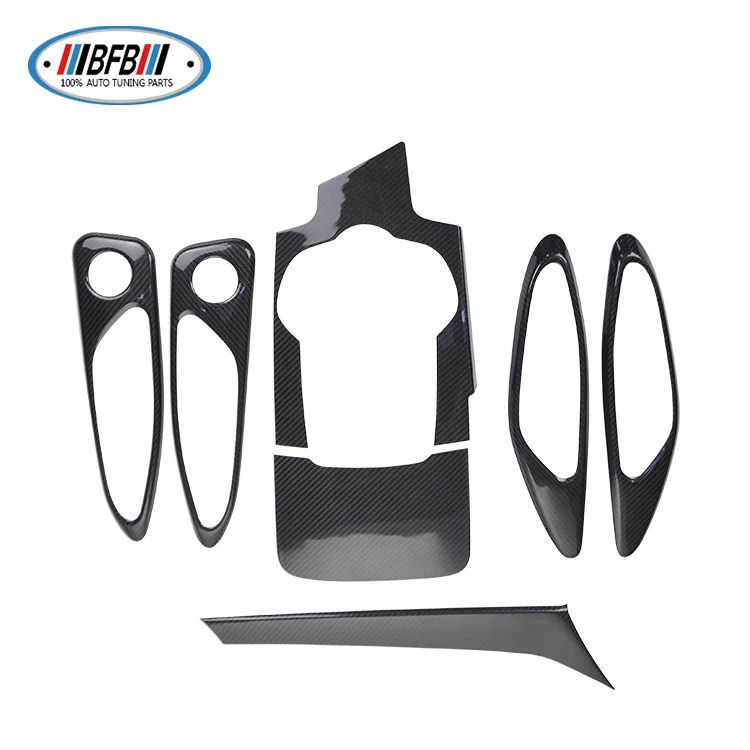 

Аксессуары для салона автомобиля из сухого углеродного волокна, панель центральной консоли, чехлы для ручек двери, отделка переключения передач для Alfa Romeo Giulia