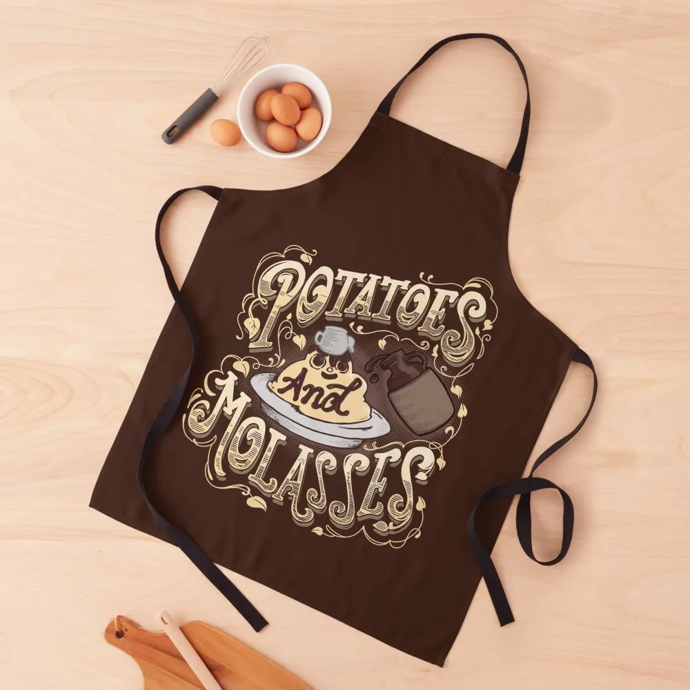 

Potatoes and Molasses Apron with personal logo work gowns for women cleaning Christmas gift Woman Work Apron