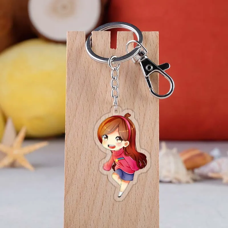 Gravity Falls Acrylic Keychains New Disney Anime Car Key Ring School Bags Pendant Coin Purse Decoration Kids Classic Toys Gift