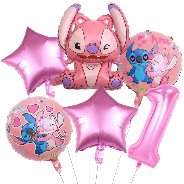 6-piece set Disney Lilo and Stitch Latex Balloon Set Globo Boy Girl's Birthday Party Baby Shower Party Decorations ballKid Toys