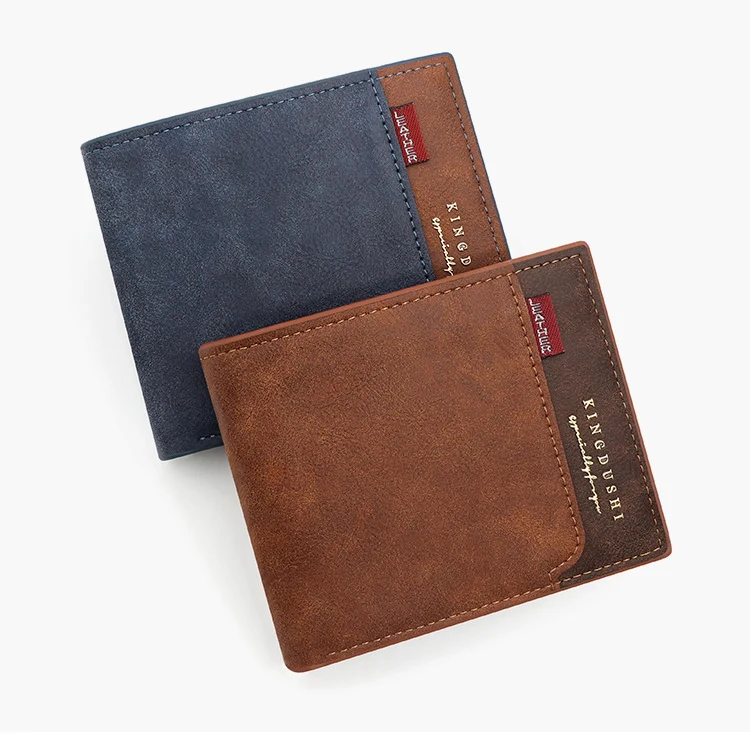 Kostenloser Name Gravur neue Männer kurze Brieftaschen hochwertige klassische Karten halter einfache männliche Geldbörse Reiß verschluss Münz tasche Männer Geld klammern – Detail 11