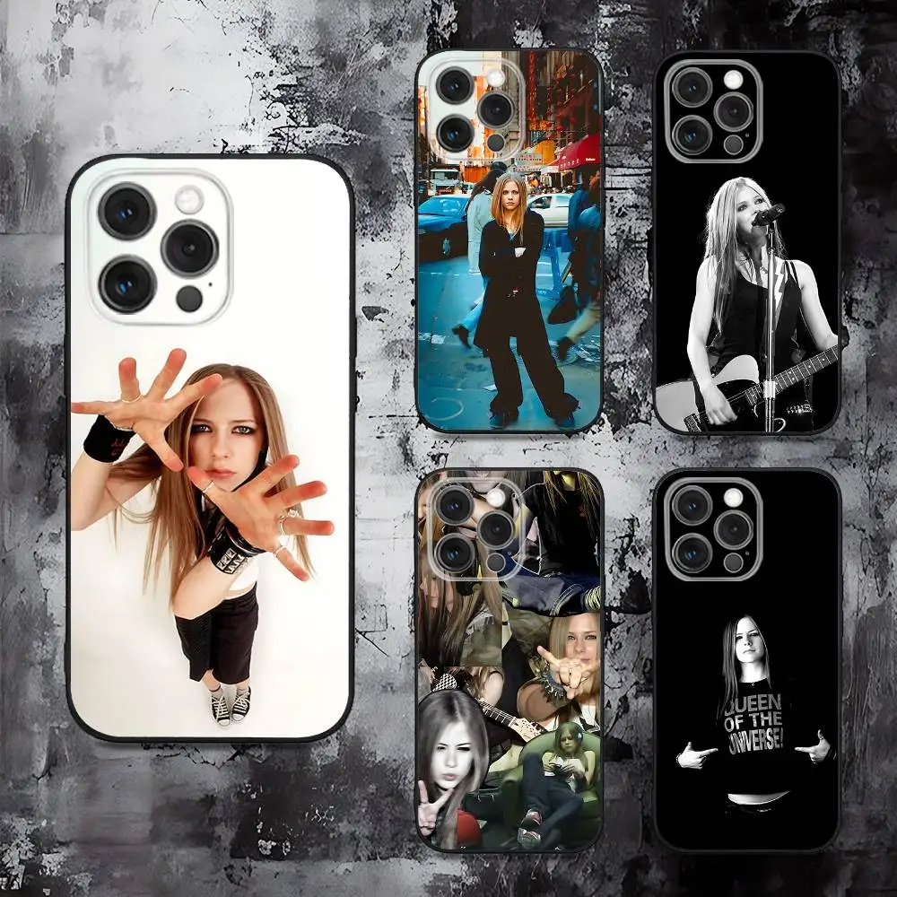 

Singer A-Avril L-Lavigne Phone Case For iPhone 16,15,14,13,12,11,Pro,Max,Plus,X,XS,SE,E,Mini,Soft Silicone Black Case