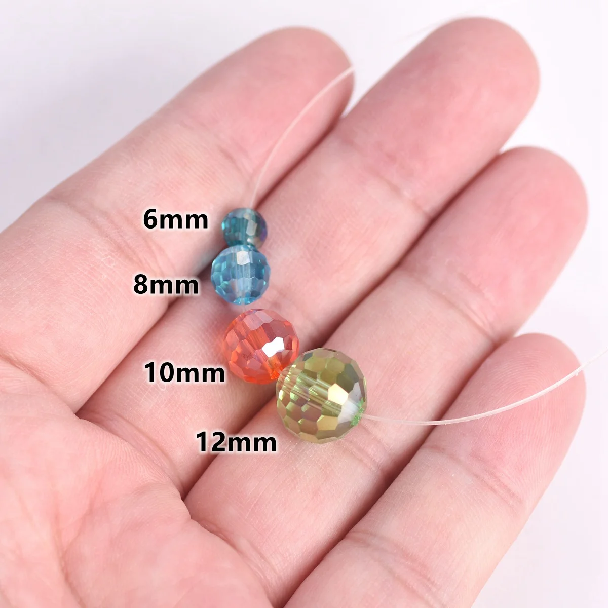 Round 96 Facets Cut Disco Ball AB Plated 6mm 8mm 10mm 12mm Crystal Glass Loose Spacer Beads lot Colors for Jewelry Making DIY