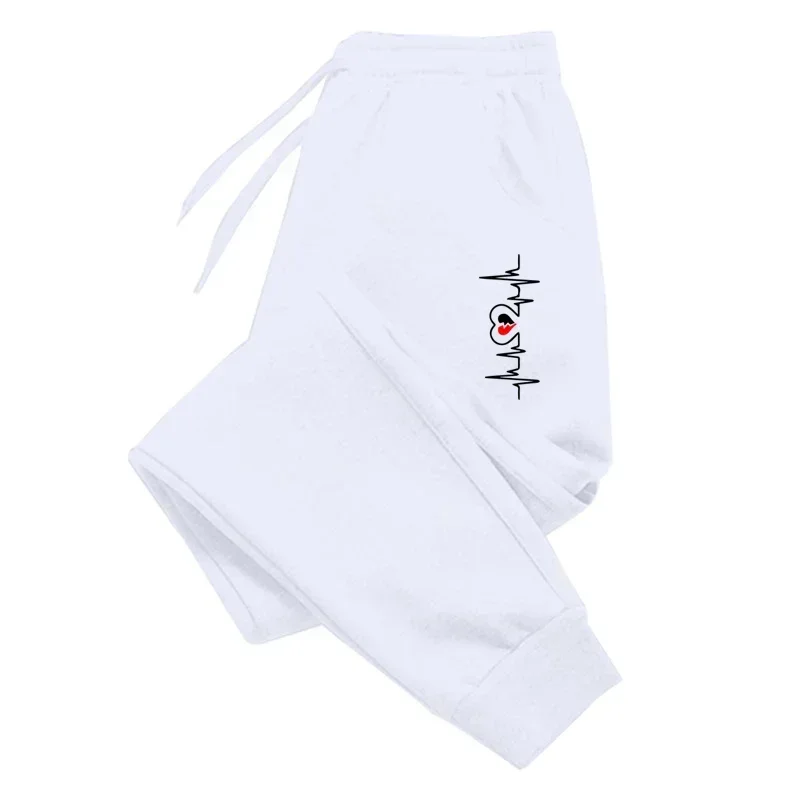 Heart Broken Printed Sweatpants Women Casual Solid Color Waist Joggers Sweatpants Harajuku Style Long Pants