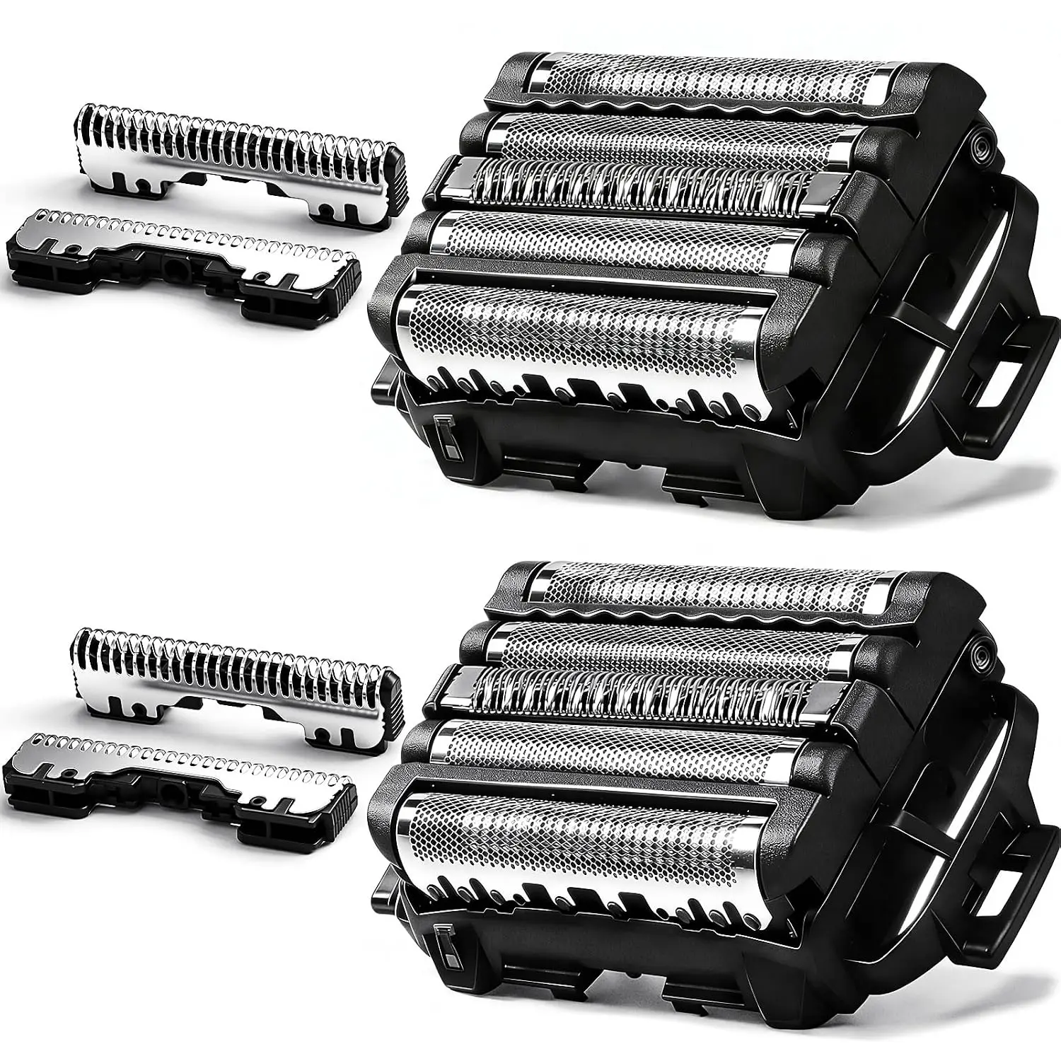 Replacement Outer Foil and Inner Blade Set for Men's Shaving, 2-Pack, Compatible with Select 5-Blade Electric Shavers