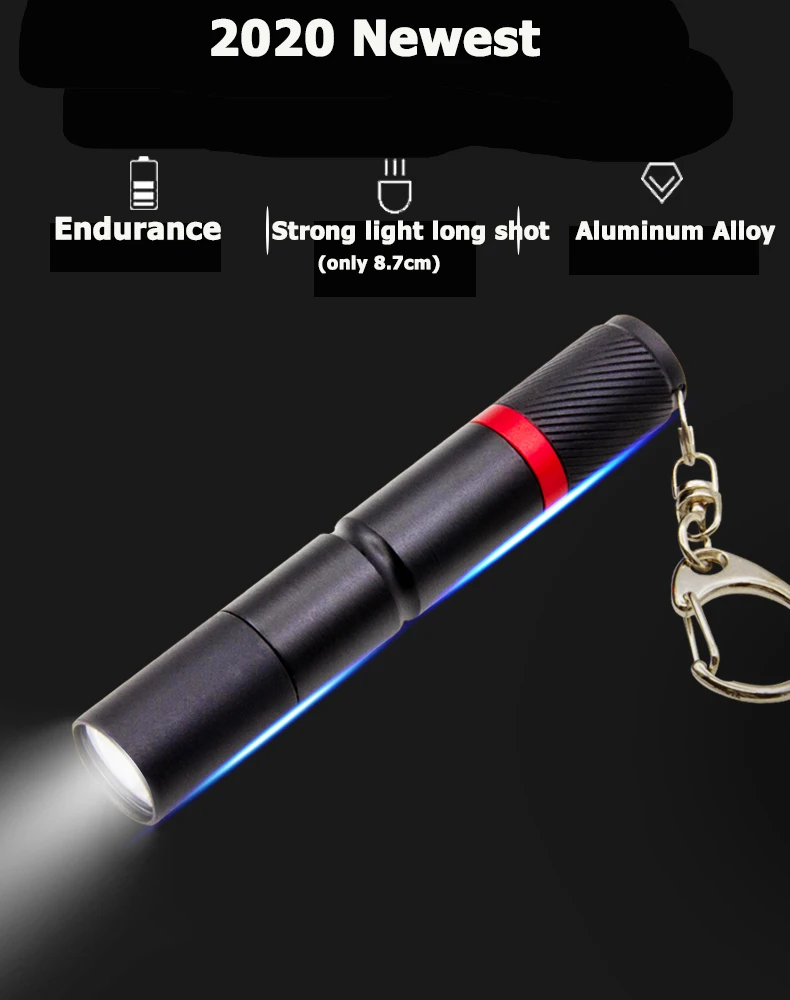 Mini LED Flashlight Aluminum Alloy Flashlights Pocket Emergency Flashlight Waterproof Torch Small Torch Pen Flashlight